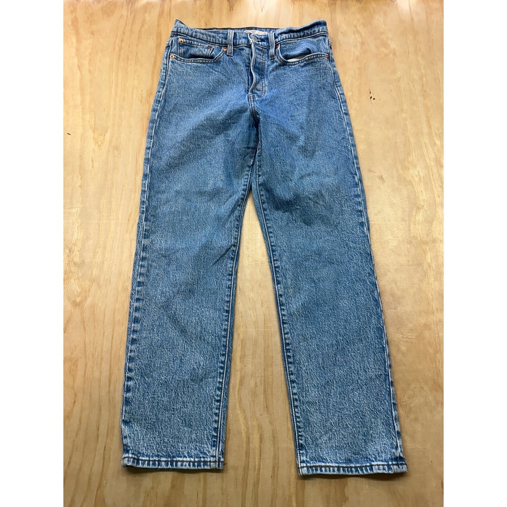 Levis Wedgie Straight Jeans Medium Wash High Rise Button Fly 34964-0198 27x28